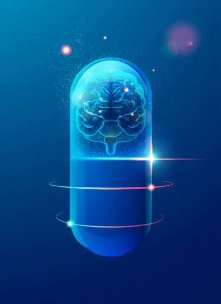 Vector illustration of brainPill2