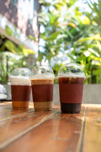 istock Delicious Thai milk tea, ice Iced latte and black coffee in plastic cups. 1946808331
