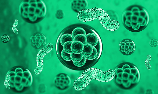 abs Bacteria concept - 3d rendered microbiology image. Medical research, health-care concept.