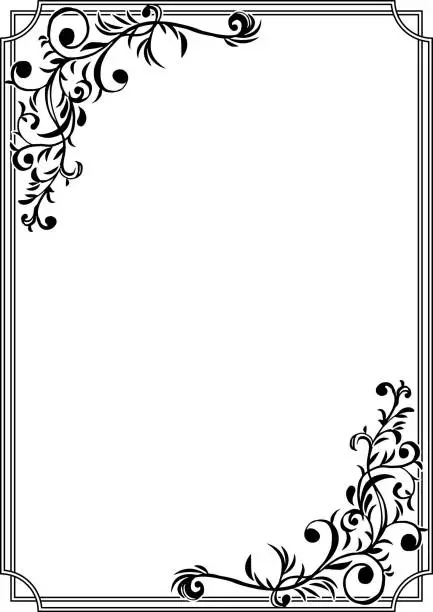 Vector illustration of Gothic style frame. (A4 size, portrait)