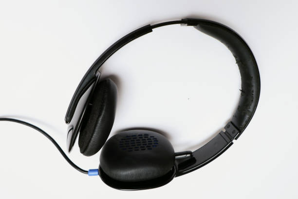istock headphone isolated on white. Copy space and technology concept 1947012598