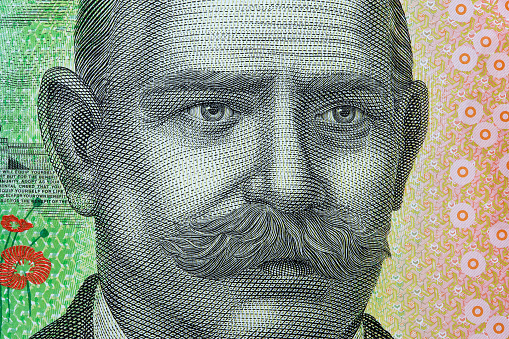 John Monash a closeup portrait from Australian money - Dollar