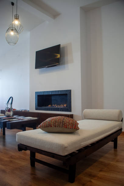 istock Hotel living room with gas fireplace. 1947050104