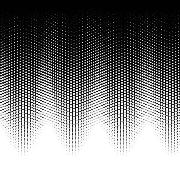 Vector illustration of Solid hexagons in fading wave pattern