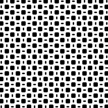 Black grid pattern of small pill shapes and large squares