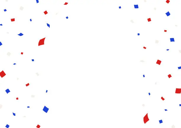 Vector illustration of Tricolor Confetti Web graphics White background Transparent background
