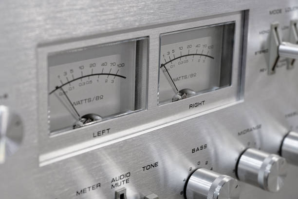 Close-up of retro amplifier