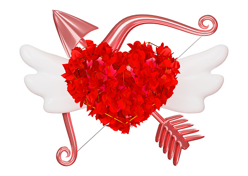 Valentine 3D icon image Ideal for digital greetings, this 3D image conveys affection with elegance and adds a touch of celebration isolated on a white background. Clipping path.
