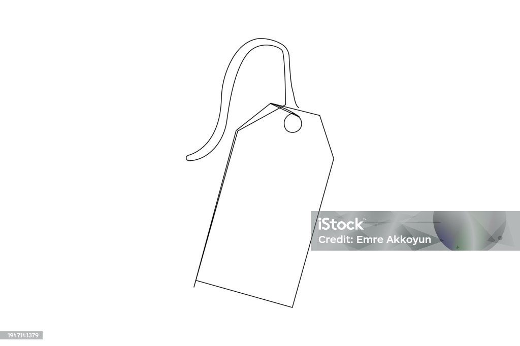 Tag Line Drawing Simple Continuous Line Drawing Of A Price Tag Stock Illustration - Download ...