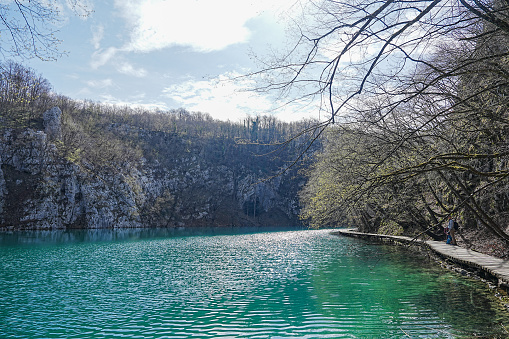 jade color lake of Plitvice