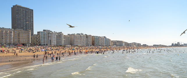 Panoramic view of Ostend beach