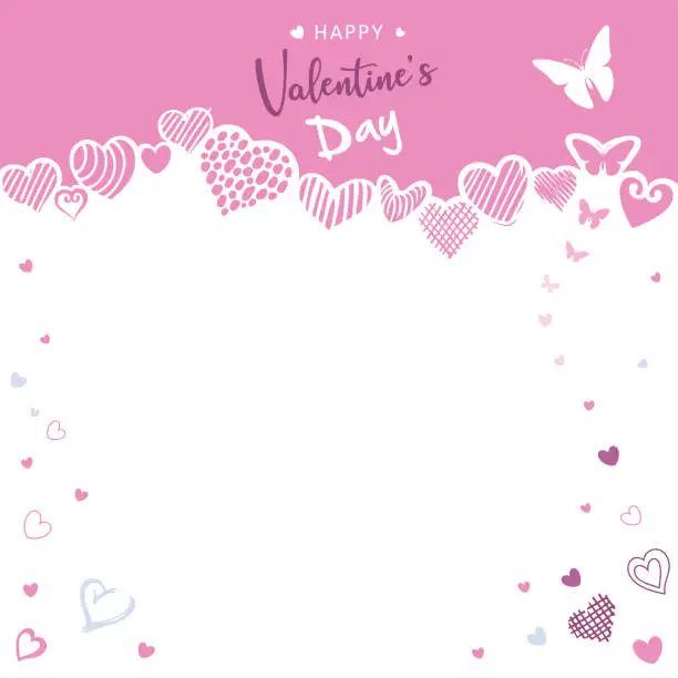 Vector illustration of Valentine's day greeting card template.