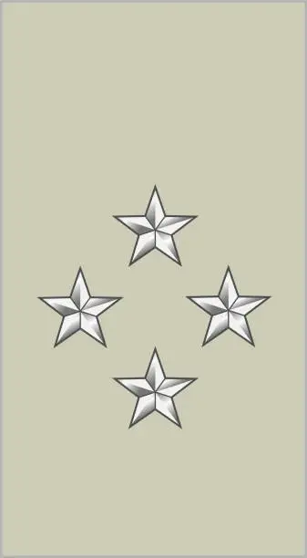 Vector illustration of Shoulder pad military officer insignia of the France GÉNÉRAL DE CORPS D'ARMÉE (ARMY CORPS GENERAL)