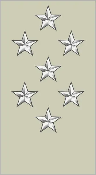 Vector illustration of Shoulder pad military officer insignia of the France GÉNÉRAL D'ARMÉE (ARMY GENERAL)