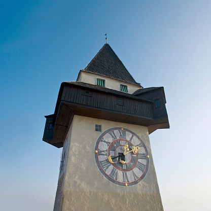 The Graz Clock Tower stands on the Schloßberg. It is one of the most famous landmarks of Graz.