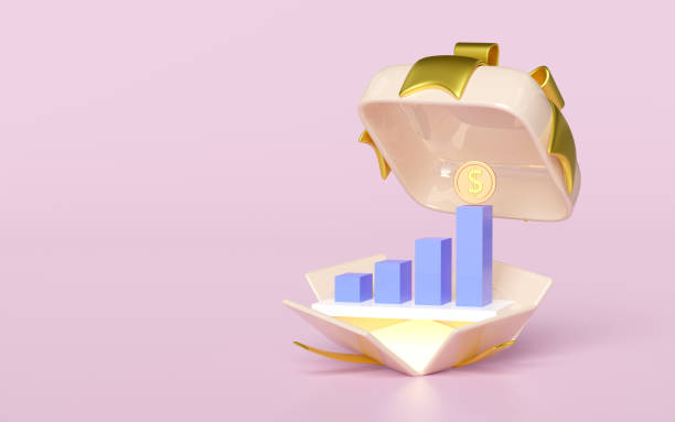 istock 3D charts graph with gift box, coin, analysis business financial data, online marketing isolated on pink background. business strategy minimal concept, 3d render illustration 1947307965