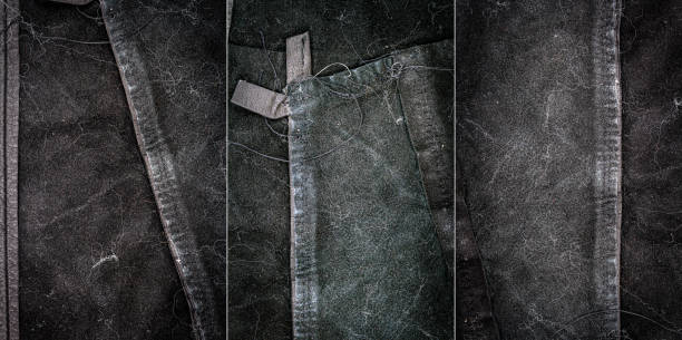 Collection of images with black leather textures, back side.