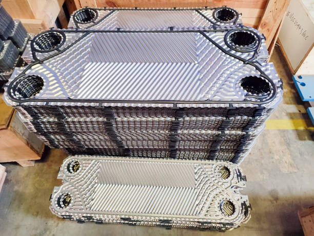 istock Heat exchanger plate before assembly to stored as a spare part. 1947338368