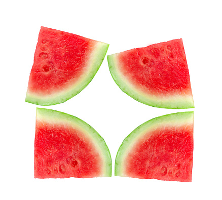 watermelon pizza isolated on white background