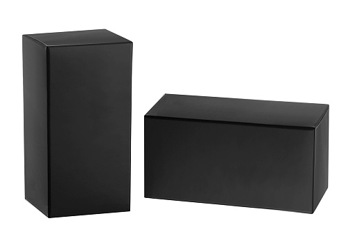 black boxes isolated on white background