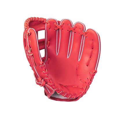 leather baseball glove isolated on white background