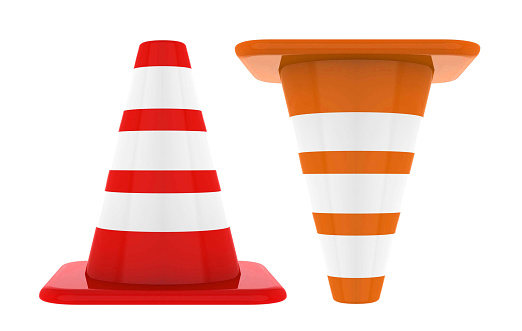 Cones isolated on white background