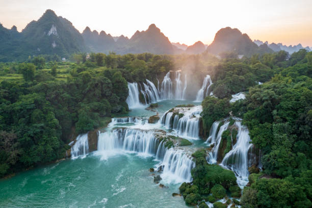 istock Top view of Ban Gioc Detian waterfall 1947410830