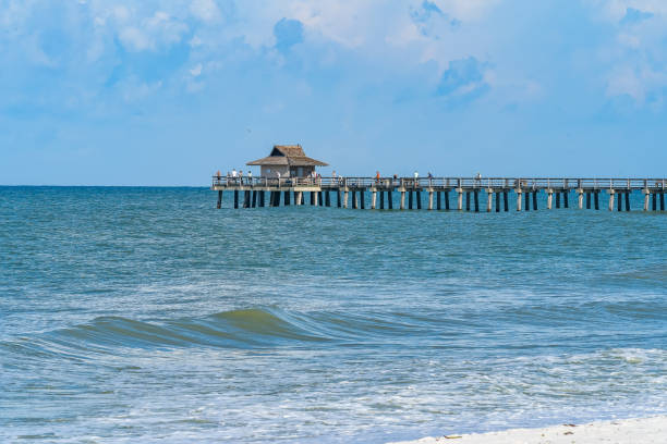 The iconic naples fishing pier located on the Gulf of Mexico pre hurricane Ian.