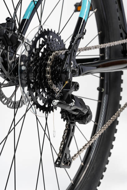 istock Bicycle wheel isolated over white background close up 1947417794