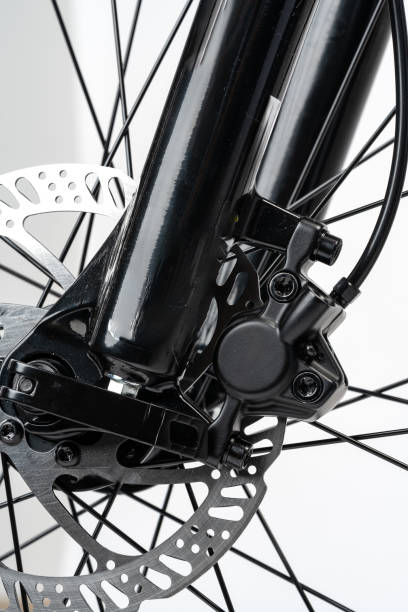 istock Bicycle wheel isolated over white background close up 1947417811