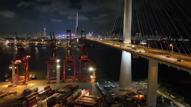 Container Cargo freight ship Terminal in Hong kong, China