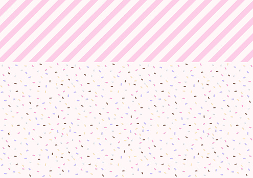 Bakery background. Multicolor sugar sprinkles on a white background with a striped pattern.