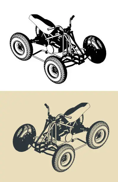Vector illustration of Quad bike illustrations