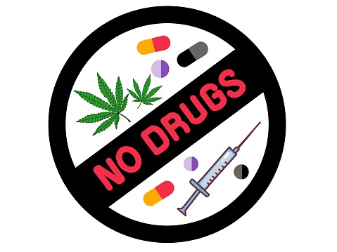 happy no drugs day. symbol for no drugs