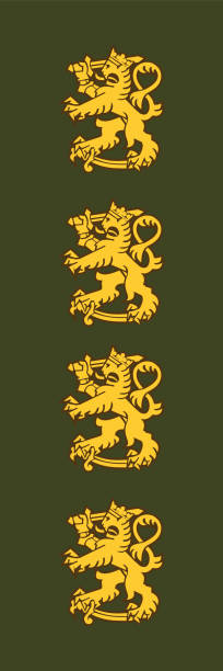ilustrações de stock, clip art, desenhos animados e ícones de shoulder pad military officer insignia of the finland kenraali (general) - solider major army saluting