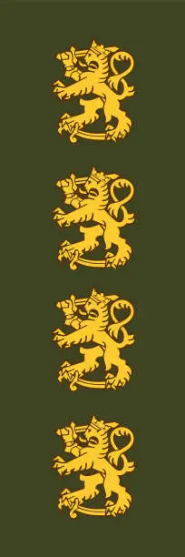 Vector illustration of Shoulder pad military officer insignia of the Finland KENRAALI (GENERAL)