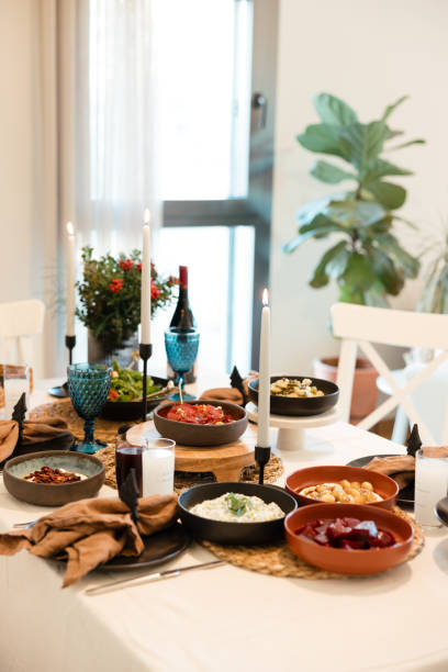 istock Traditional Turkish meze and appetizers on dinner table 1947470496