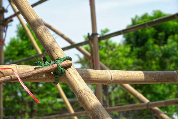 istock close to Asian bamboo scaffolding construction site. 1947472448