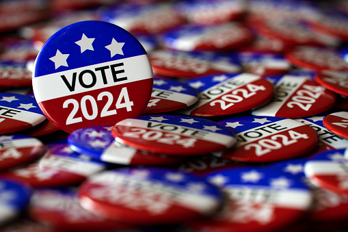 2024 President Election get out and vote pins.