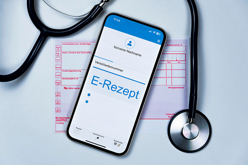 Smartphone with e prescription on the display