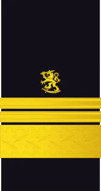 Vector illustration of Shoulder sleeve military officer insignia of the Finland Navy VARA-AMIRAALI (VICE ADMIRAL)