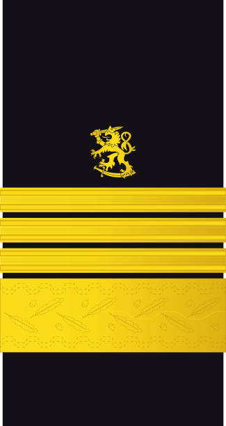 ilustrações de stock, clip art, desenhos animados e ícones de shoulder sleeve military officer insignia of the finland navy amiraali (admiral) - solider major army saluting