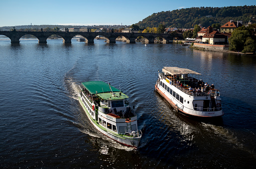 Scenes of the Vltava River which runs through  the middle of Prague in the Czech Republic.  The river runs for 19 miles and is crossed by 18 bridges.  The most famous bridge that crosses the Vltava is the Charles Bridge which was built in 1357 under the direction of King Charles IV.