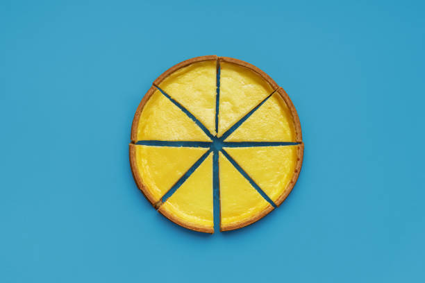 istock Homemade cheesecake top view, minimalist on a blue background 1947647405