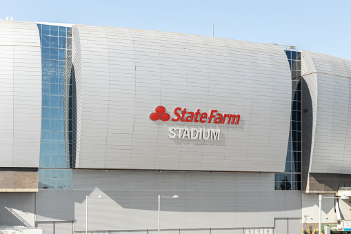 Glendale, AZ, USA - October 28, 2023: State Farm Stadium is home to the NFL's Arizona Cardinals