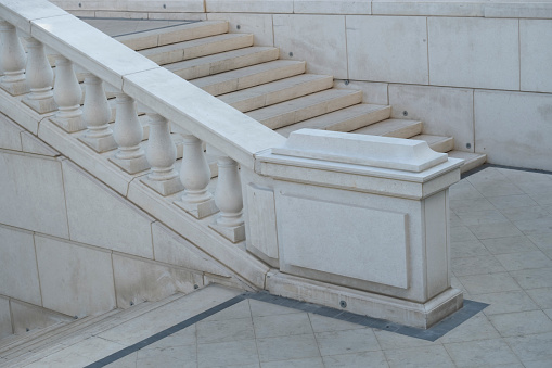 bottom view of ancient marble  stairs