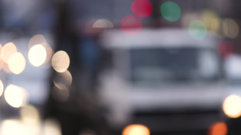 Defocused car lights in the traffic