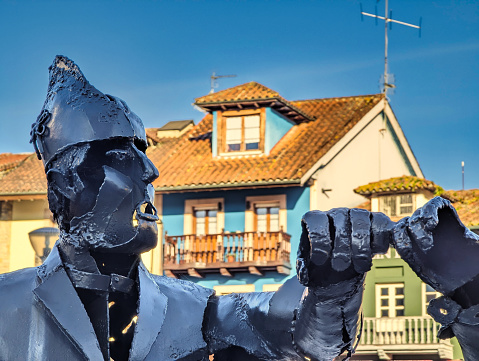 El Carmin monument at Les Campes square, Pola de Siero, Asturias, Spain, Europe