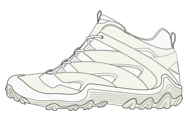 Vector illustration of Hiking Shoe Vector Illustration