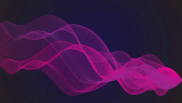 Vector illustration of cosmic curl purple wave abstract background